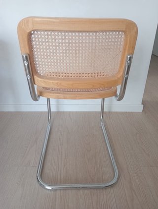 Silla Cesca Madera Natural Ratán Metal