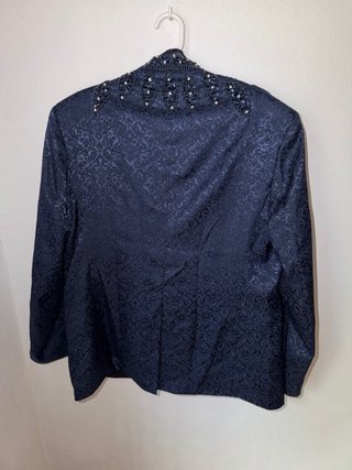 Traje de fiesta azul con pedrería