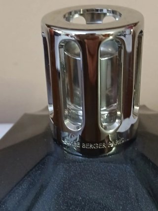 Lampada Berger Parigi Vetro Nero fume' Metallo .
