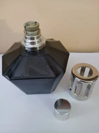 Lampada Berger Parigi Vetro Nero fume' Metallo .