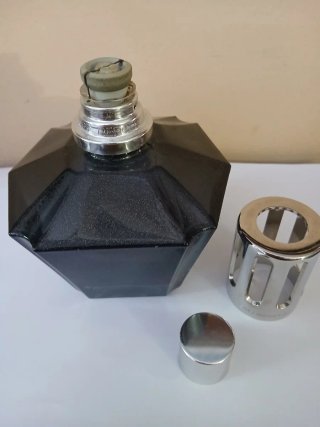 Lampada Berger Parigi Vetro Nero fume' Metallo .
