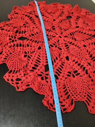 Mantel redondo crochet rojo y crema  Tapetes de 30