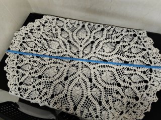 Mantel redondo crochet rojo y crema  Tapetes de 30