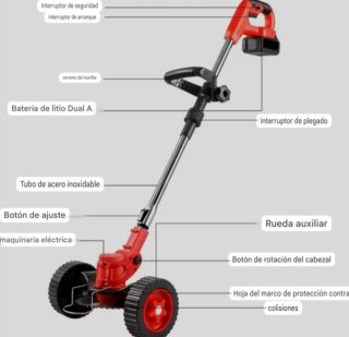 Desbrozadora Eléctrica Recargable (2 Baterías)