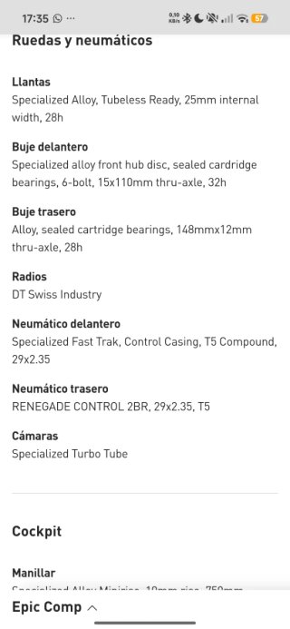 Specialized Epic Comp Carbono