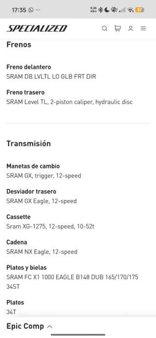 Specialized Epic Comp Carbono