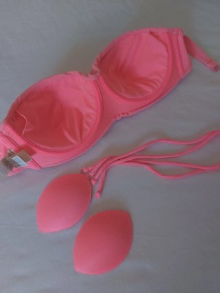 Bikini banda push-up rosa