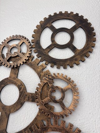 Decoración de pared de engranajes metálicos