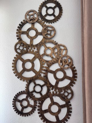 Decoración de pared de engranajes metálicos