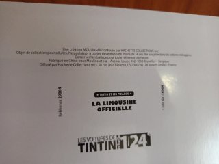 Limusina Tintín 1/24 Limousine Officielle