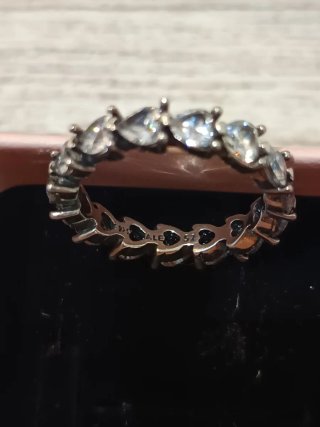 Anillo Pandora Corazones Plata