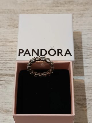 Anillo Pandora Corazones Plata