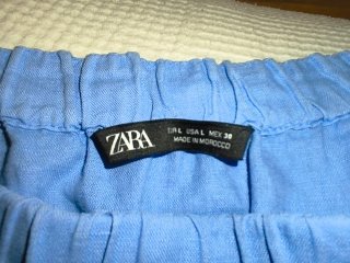 Vestido Zara azul hombros descubiertos de lino