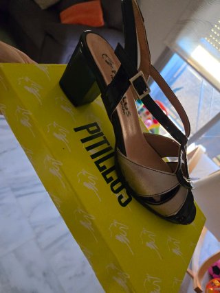 Zapatos de tacón Pitillos azul y plateados
