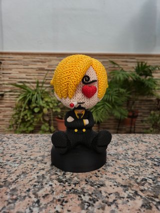 Figura Sanji 3D Efecto Crochet