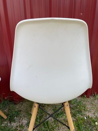 2 Sillas Blancas Patas Madera
