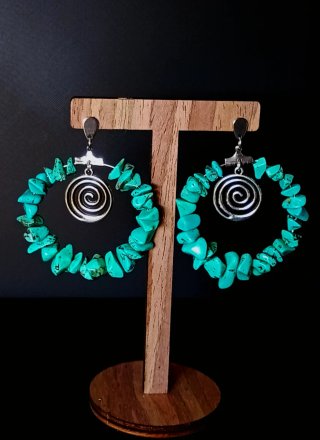 Pendientes Aro Turquesa y Plata