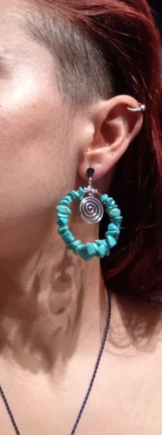 Pendientes Aro Turquesa y Plata