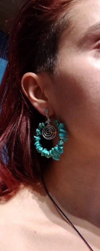 Pendientes Aro Turquesa y Plata