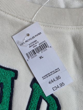 Sudadera Gap Mujer Nueva Beige y Verde
