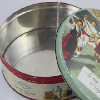 Antica Scatola di Latta Galletas Cuétara Assortimento Europeo Anni '50