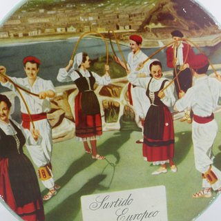 Antica Scatola di Latta Galletas Cuétara Assortimento Europeo Anni '50