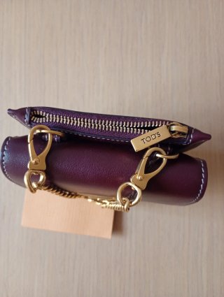 Portamonete Tod's Pelle burgundy dorato