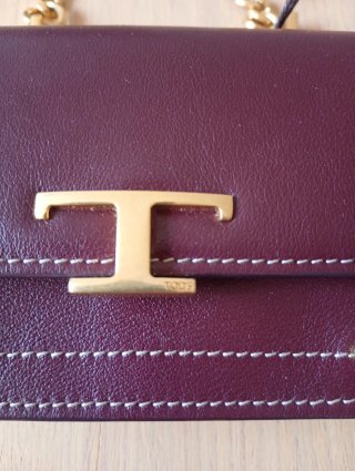 Portamonete Tod's Pelle burgundy dorato