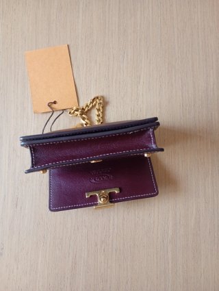 Portamonete Tod's Pelle burgundy dorato