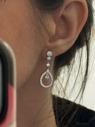 Pendientes Plata de Ley Lágrima Boda Gala Evento
