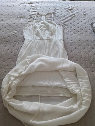 Vestido largo blanco con encaje