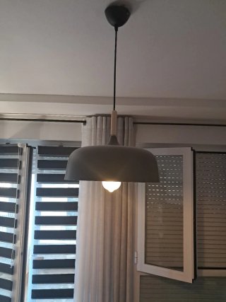 Lámpara Techo Industrial Aluminio/Madera