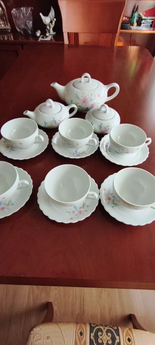 Juego de té porcelana flores
