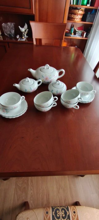 Juego de té porcelana flores