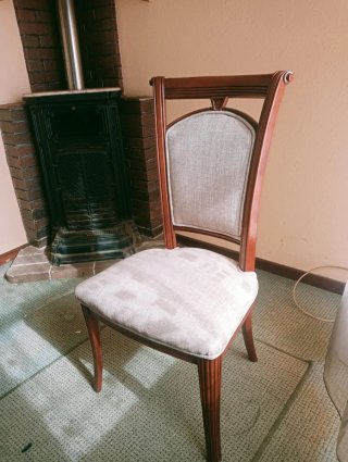 6 Sillas de Comedor Madera y Tela