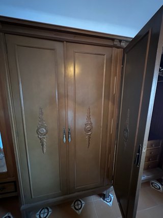 Dormitorio antiguo madera. Colchón Flex