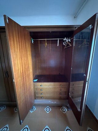 Dormitorio antiguo madera. Colchón Flex
