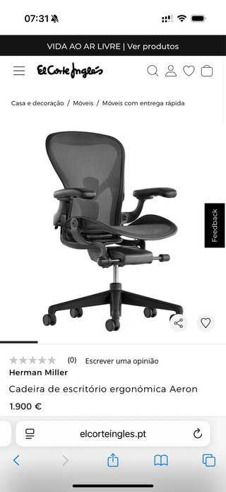 Cadeira de Escritório Herman Miller Aeron
