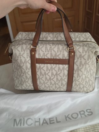 Bolso Michael Kors blanco y marrón