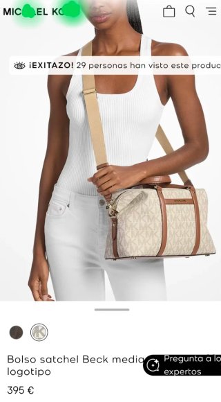 Bolso Michael Kors blanco y marrón