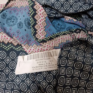 Vestido Deux azul estampado geométrico