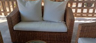 Conjunto Muebles Jardín Mimbre Natural