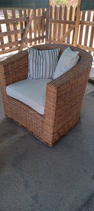 Conjunto Muebles Jardín Mimbre Natural