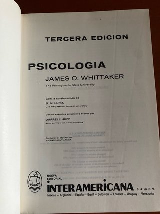 Psicologia. James O. Whittaker