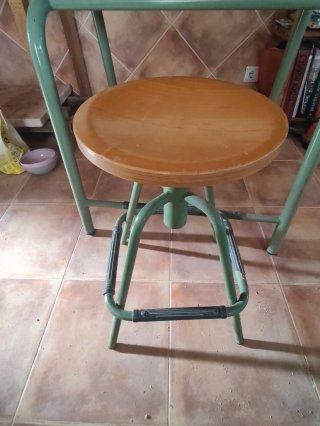Tavolo da Disegno Scolastico Vintage + Sgabello