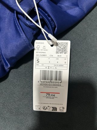 Vestido satén Mango