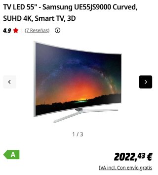 Samsung 55 SUHD TV UE55JS9000 Smart TV 3D