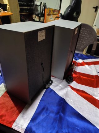 2 Altavoces Aiwa Azul y Gris