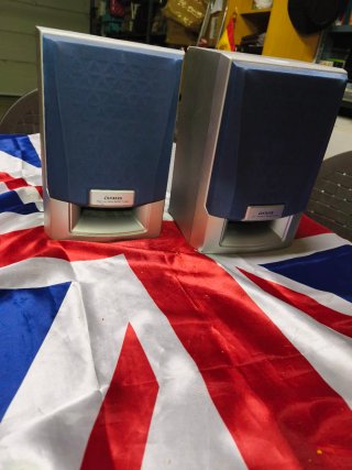 2 Altavoces Aiwa Azul y Gris