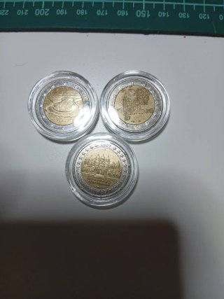 3 Monedas conmemorativas 2 euros